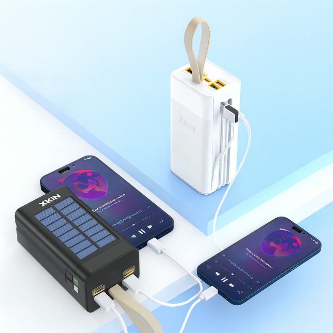 Xkin 40000mAh Super Fast 45W Power Bank with Built-in Cables | LED Light - Image 3