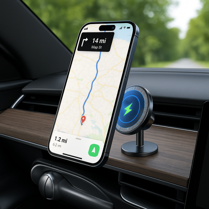 Xkin Magnetic Wireless Charging Car Phone Holder – Dashboard - Image 3