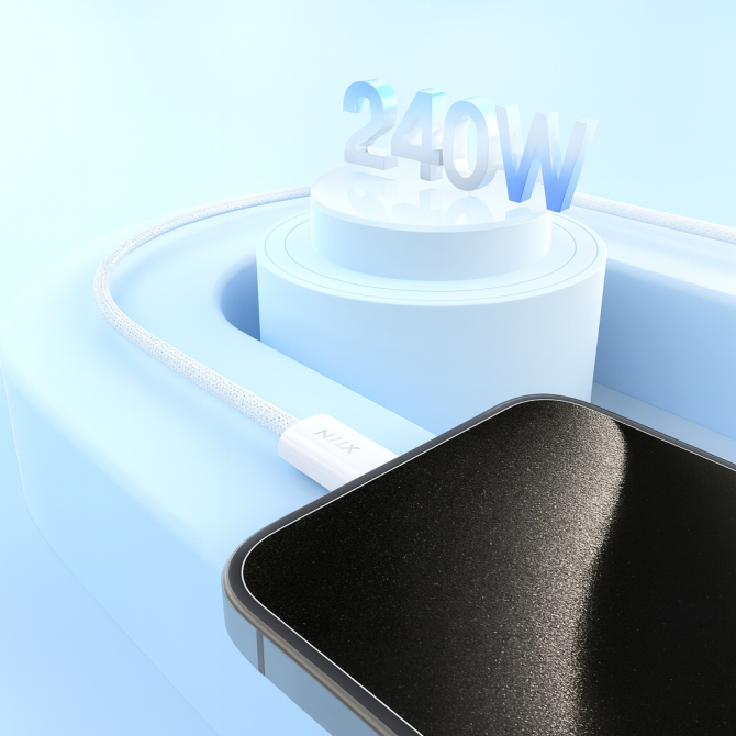 Xkin USB-C to USB-C 240W 2M Cable – Ultra Fast Charging & High-Speed Data Sync Durable Cord - Image 2