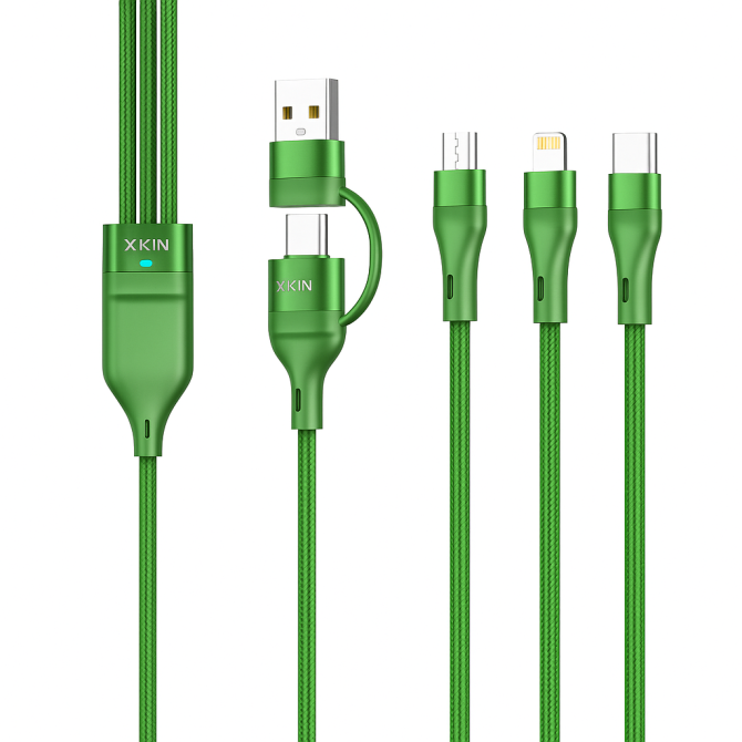 Xkin USB A/C to 8-Pin, Micro USB & Type-C 3-in-1 Cable – Multi Charging Fast Sync Durable Cord - Image 5