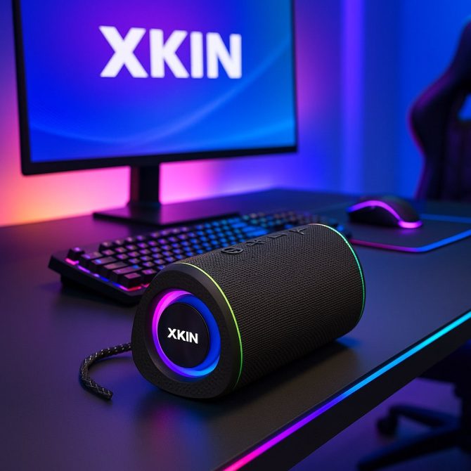 Portable Wireless Speaker – Water Resistant, 12H Playtime, RGB Lights - Image 2