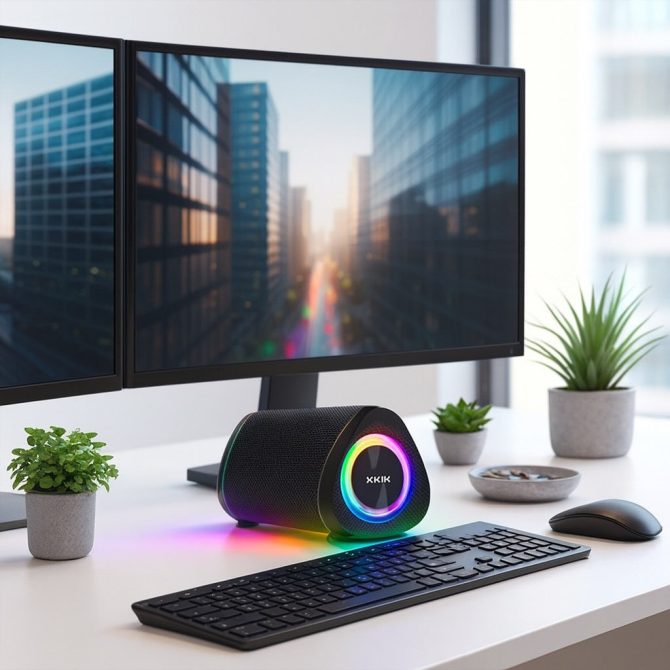 Portable Wireless Speaker – Water Resistant, 12H Playtime, RGB Lights - Image 4