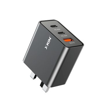 Xkin 65W GaN Power Adapter – Dual USB-C PD + USB-A QC Fast Wall Charger
