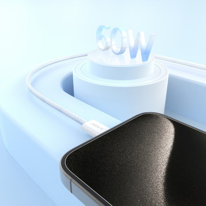 Xkin USB-C to USB-C 60W Cable – Fast Charging & High-Speed Data Sync Durable Cord - Image 2