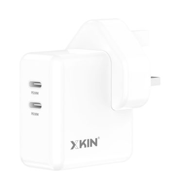 Xkin 60W Power Adapter – Dual USB-C PD Fast Wall Charger for Tablets & Phones