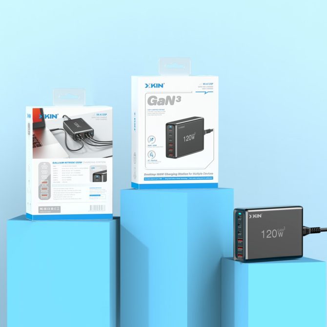Xkin 120W Desktop Charging Station – 6-Port USB-C & USB-A Fast Multi-Device Hub - Image 7