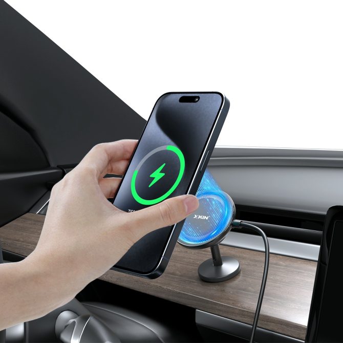 Xkin Magnetic Wireless Charging Car Phone Holder – Dashboard - Image 2