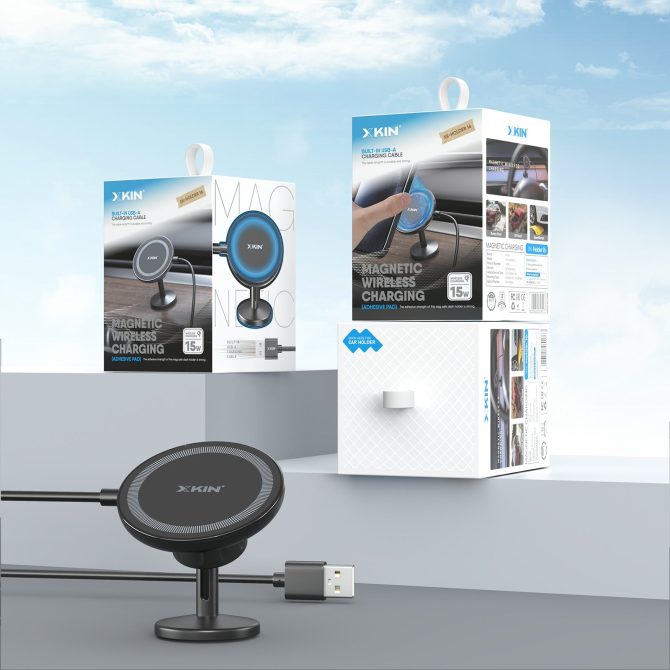 Xkin Magnetic Wireless Charging Car Phone Holder – Dashboard - Image 7