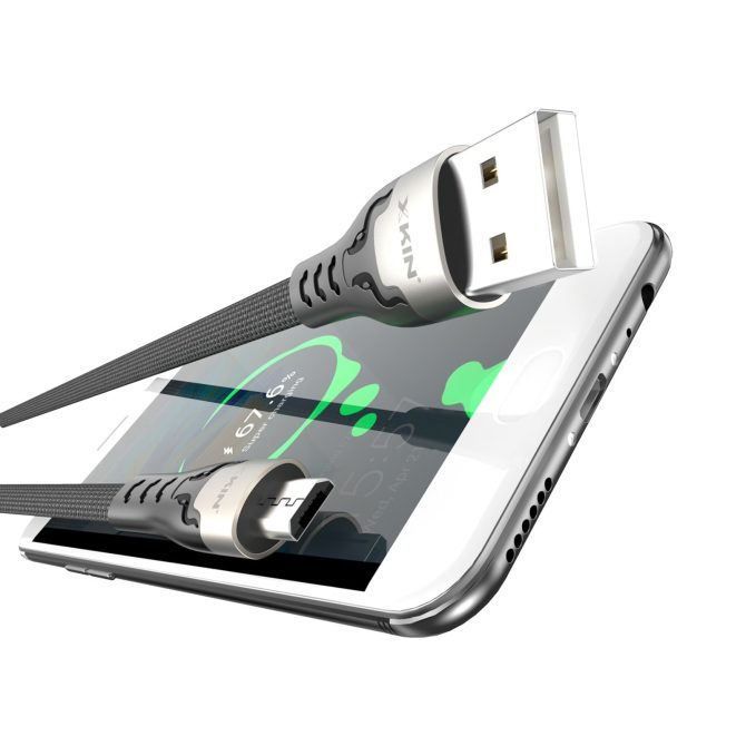 Xkin USB to Micro USB Braided Cable – Fast Charging & Data Sync Durable Cord - Image 2