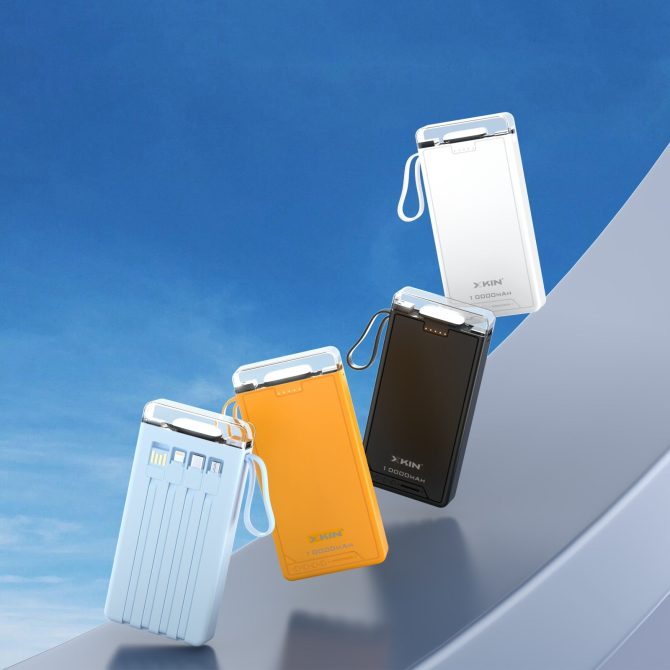 Xkin 10000mAh Power Bank with Built-in Cables | LED Flashlight - Image 5