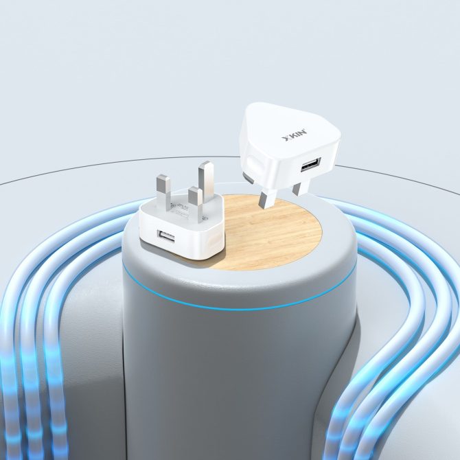 Xkin 5W Power Adapter with 8-Pin Cable – Compact USB Wall Charger - Image 3
