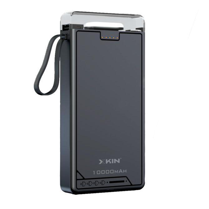 Xkin 10000mAh Power Bank with Built-in Cables | LED Flashlight