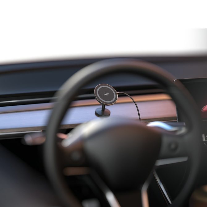 Xkin Magnetic Wireless Charging Car Phone Holder – Dashboard - Image 4