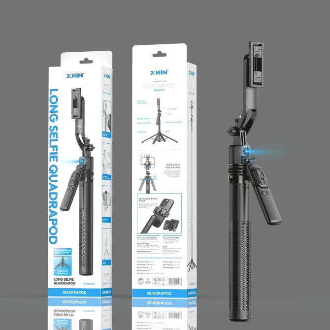 Xkin Long Selfie Quadrapod – Extendable Selfie Stick Tripod with Wireless Remote - Image 7