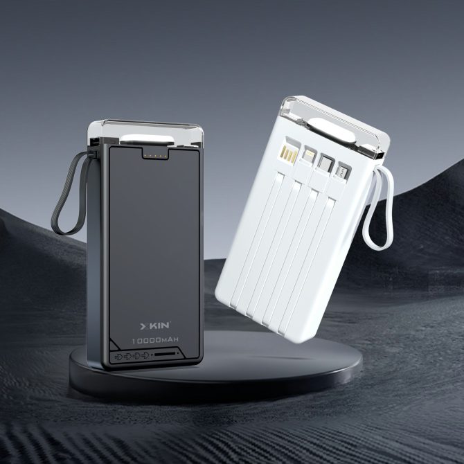 Xkin 10000mAh Power Bank with Built-in Cables | LED Flashlight - Image 2