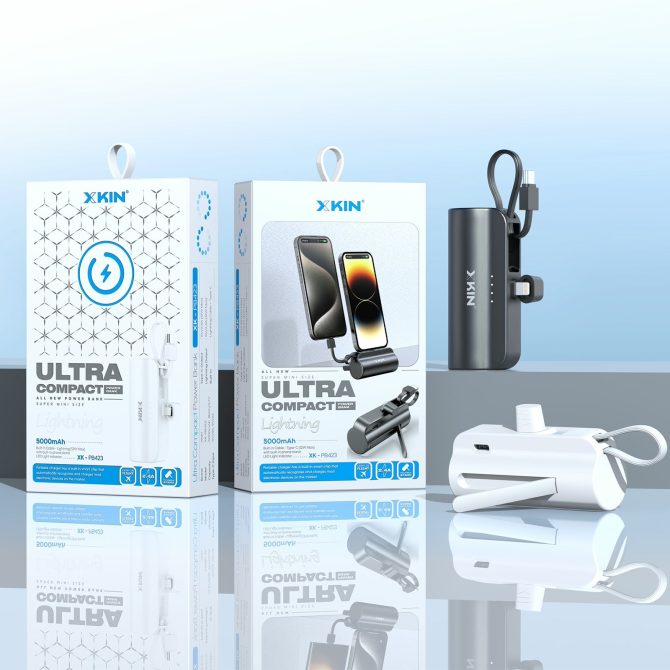 Xkin Super Mini 5000mAh Power Bank with Built-in Cable - Image 10