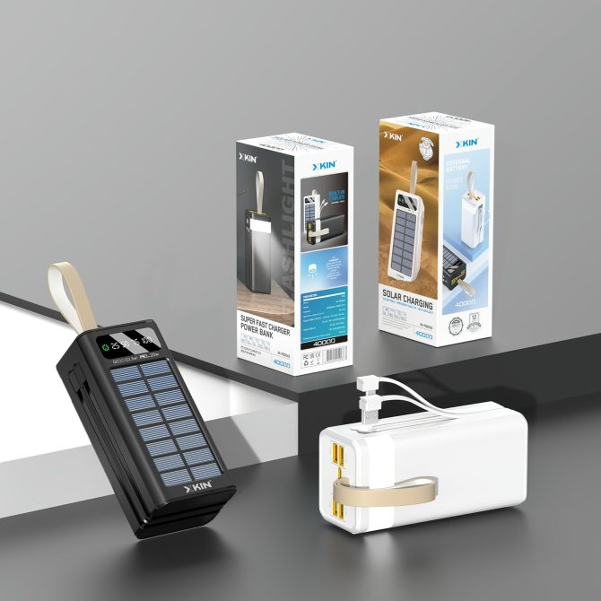 Xkin 40000mAh Super Fast 45W Power Bank with Built-in Cables | LED Light - Image 6