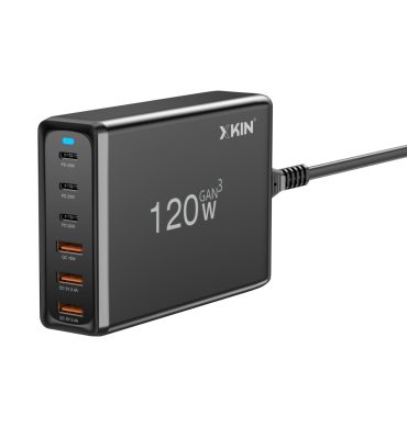 Xkin 120W Desktop Charging Station – 6-Port USB-C & USB-A Fast Multi-Device Hub