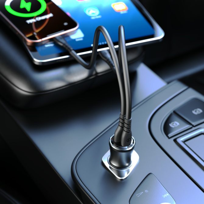 Xkin 48W Dual Port Car Charger – USB-C PD + USB-A QC 3.0 Fast Adapter - Image 4