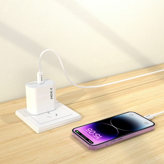 Xkin USB-C to 8-Pin 27W 2M Cable – Fast Charging & High-Speed Data Sync Durable Cord - Image 2